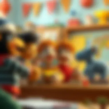 Educational setting using puppets for learning