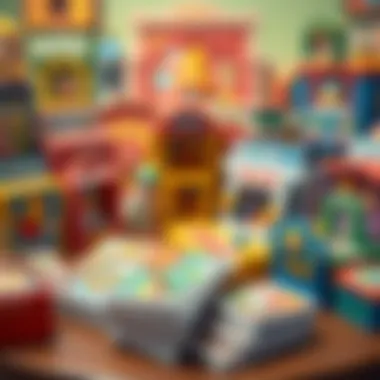 A vibrant collection of box cards displayed on a table, showcasing their interactive designs.