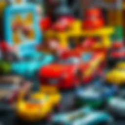 A vibrant collection of McQueen toys showcasing their dynamic design.