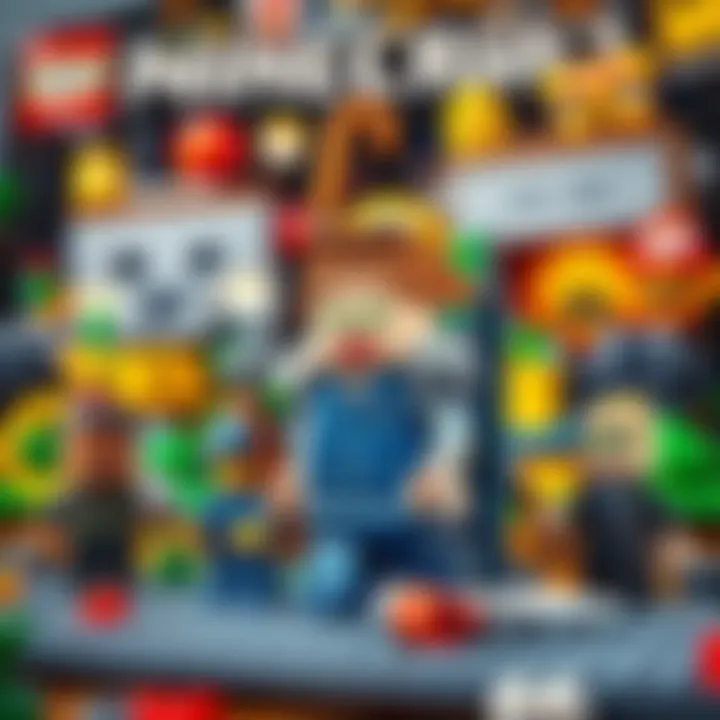 A display of different Minecraft LEGO sets for various age groups