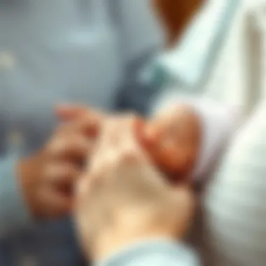 Parent gently holding the hand of a newborn