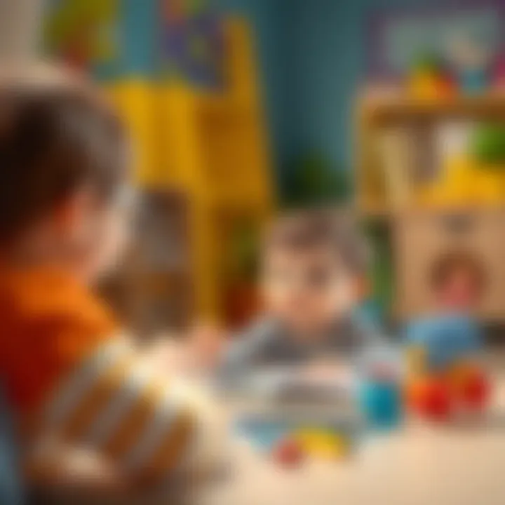 Parent encouraging a child during a learning activity