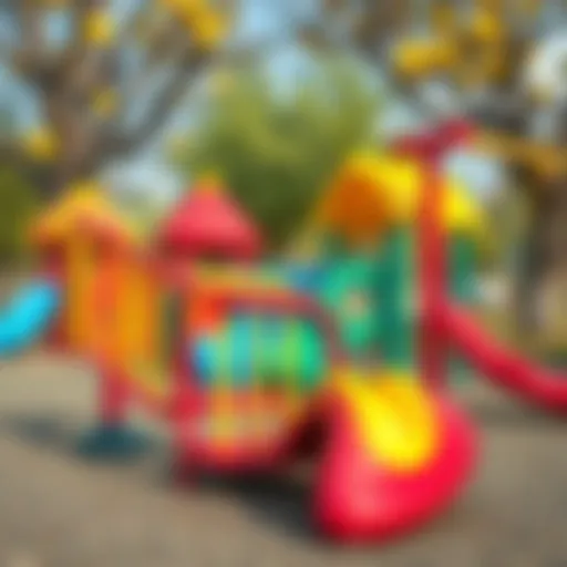 Colorful playground equipment promoting physical activity