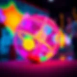 Vibrant glowing ball toy illustrating children's playtime