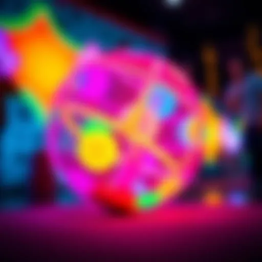 Vibrant glowing ball toy illustrating children's playtime