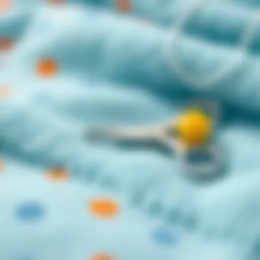 Close-up of a soft plush fabric with sewing materials