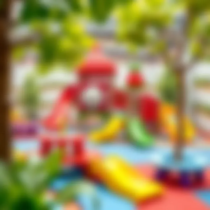 Colorful design elements of a well-structured play area