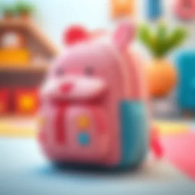 A plush backpack designed for infants, showcasing its soft texture and playful colors.