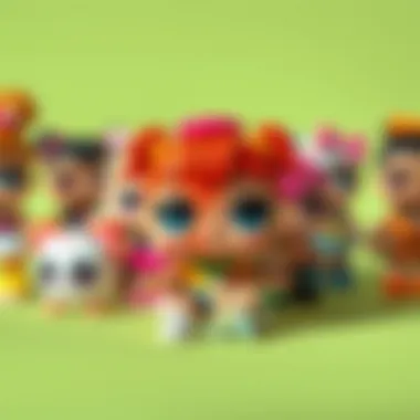 Colorful display of LOL toys showcasing their color-changing feature