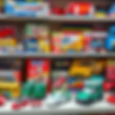 Colorful Revell toy sets displayed on a shelf
