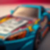 A close-up of an S2000 Hot Wheels car showcasing its intricate design.