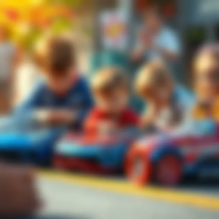 Children Engaging with S2000 Hot Wheels Children playing with S2000 Hot Wheels cars, demonstrating their impact on developmental skills.