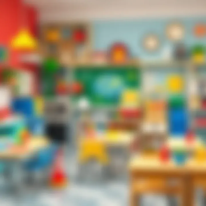 Creative classroom environment with accessories