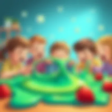 Children playing with slime