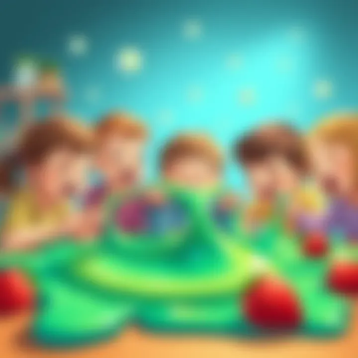 Children playing with slime