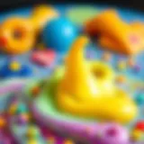 Colorful slime in various shapes