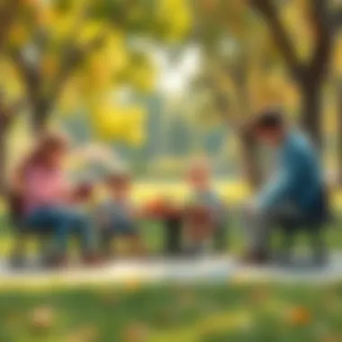 Families enjoying quality time in a park setting
