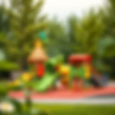 Interactive play structures in a community park