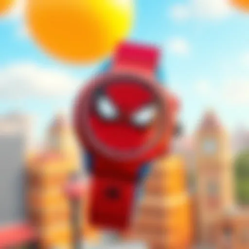 A colorful Spider-Man watch designed for children