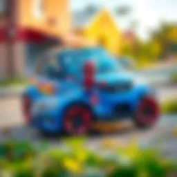 Colorful Spiderman electric car for kids