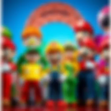 Colorful assortment of Super Mario-themed costumes for kids