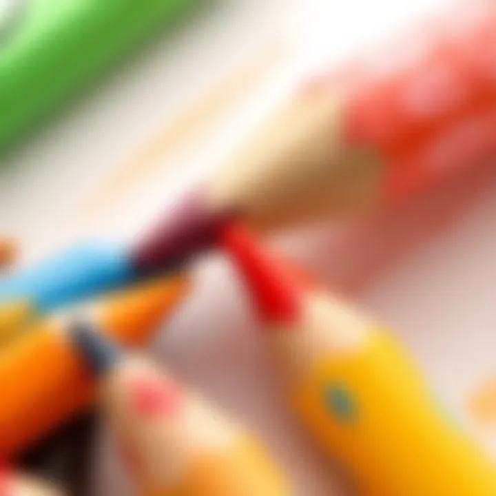 Detailed close-up of crayon strokes illustrating fine motor skills development.