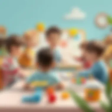 Group of children playing educational games with a whiteboard