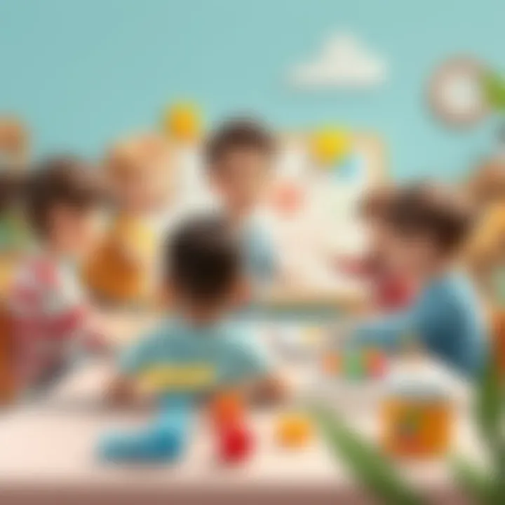 Group of children playing educational games with a whiteboard