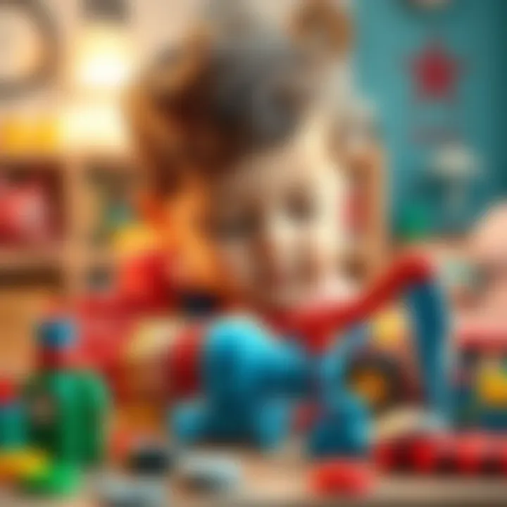 Child engaging with a repair set, focused on building