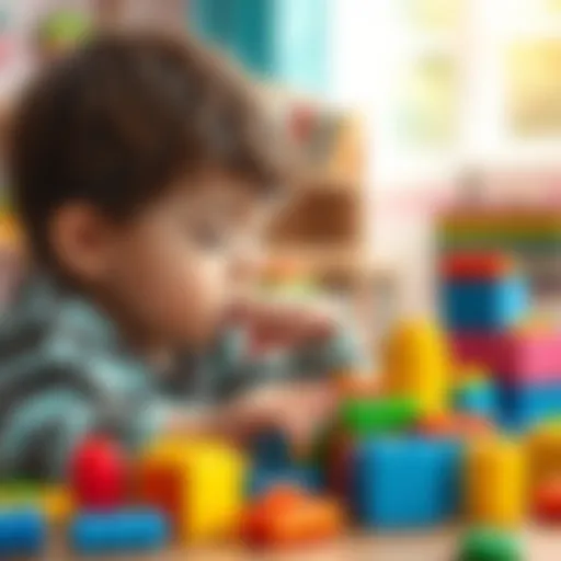 A child engaging with colorful building blocks, enhancing cognitive skills