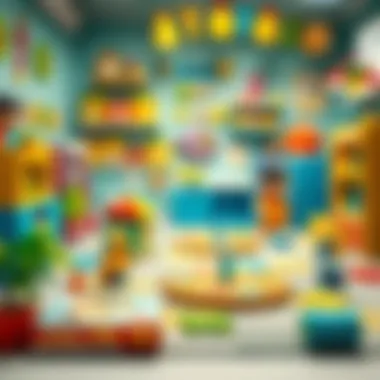 A vibrant playroom filled with puzzles and games, stimulating creative thinking