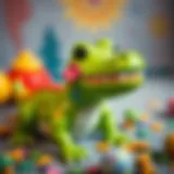 Colorful toy crocodile stimulating cognitive development