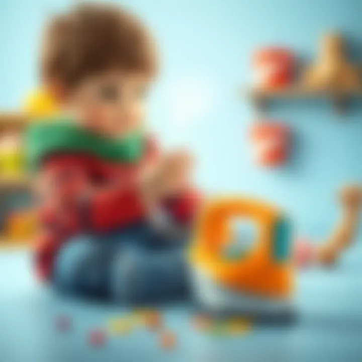 A child engaging with a toy iron, showcasing imaginative play.