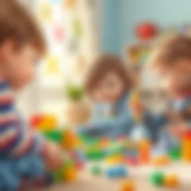 Children engaging in play therapy with toys