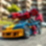 Transformers toy car in action