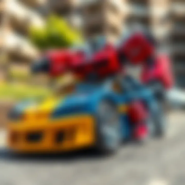 Transformers toy car in action