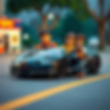 Family selecting toys with remote-controlled Bugatti