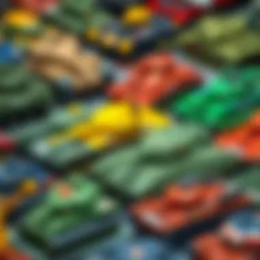 Different types of tank toys arranged, illustrating variety in selections.