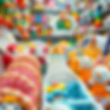 Selection of various toy cradles in a store