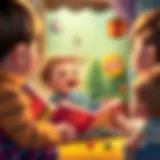 Child enthusiastically engaging in a storytelling session