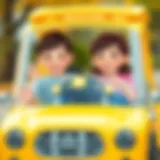 Yellow electric car for children during playtime